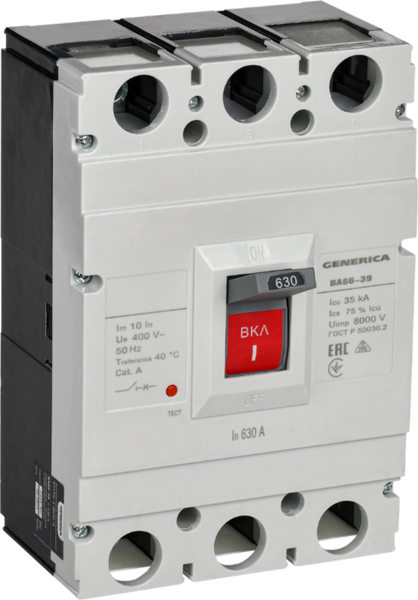 Выключатель автоматический Generica ВА66-39 3Р 630А 35кА / SAV50-3-0630-G - фото