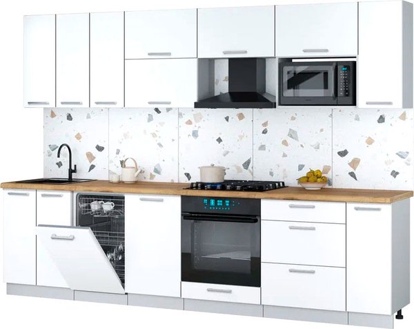 Кухонный гарнитур Интерлиния Мила Gloss 3.0-ПМ4 - фото