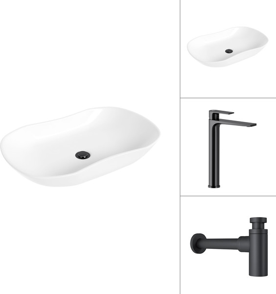 Умывальник со смесителем Lauter 21570 + Reef 21CK8678BS с сифоном 21635B - фото