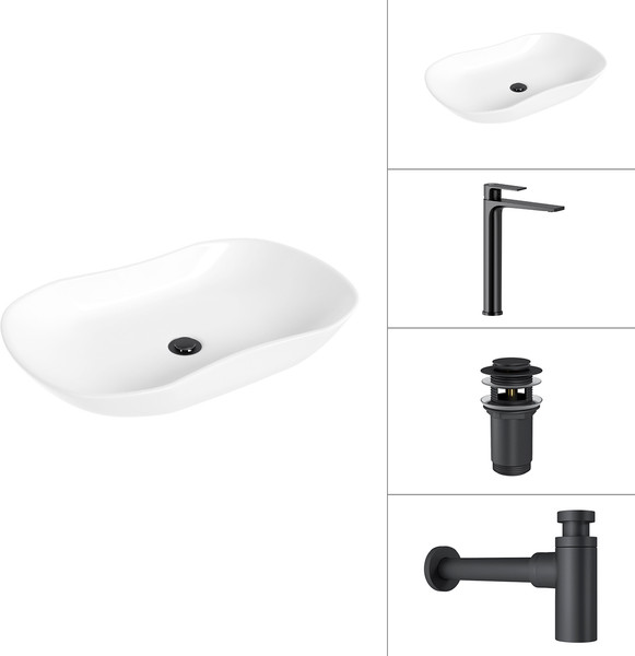 Умывальник со смесителем Lauter 21570 + Reef 21CK8678BS + сифон 21635B + дон.клапан 21190B - фото