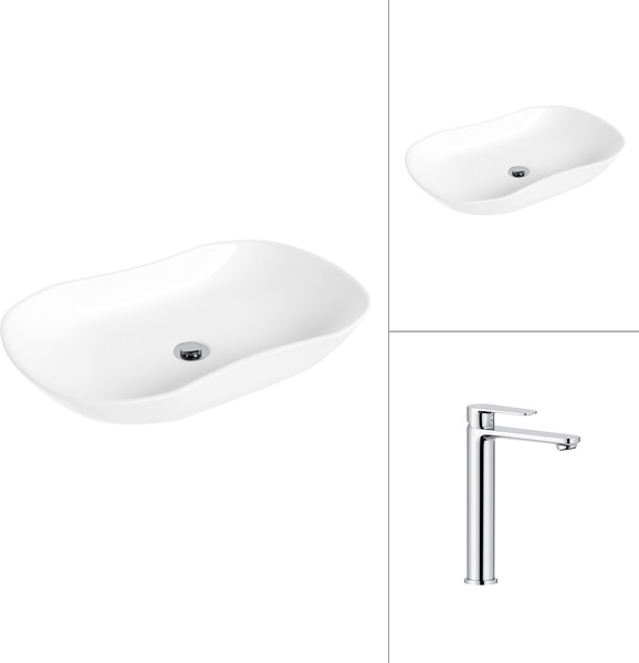 Умывальник со смесителем Lauter 21570 + Moon 21СK81691C - фото