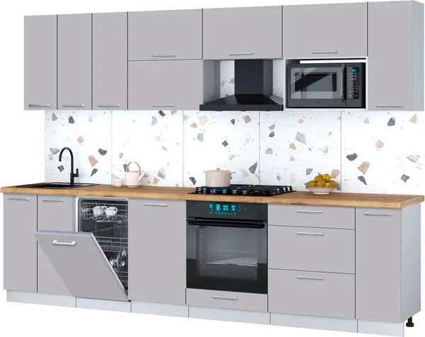 Кухонный гарнитур Интерлиния Мила Gloss 3.0-ПМ4 - фото