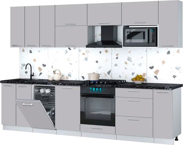 Кухонный гарнитур Интерлиния Мила Gloss 3.0-ПМ4 - фото