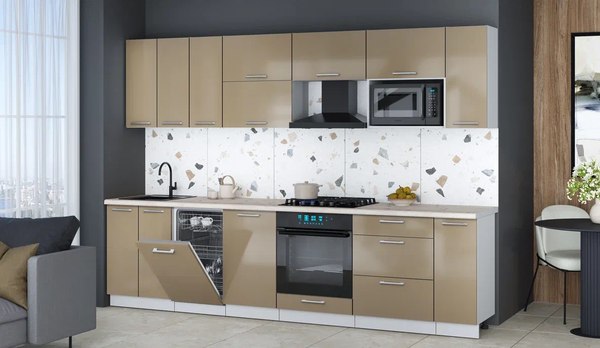 Кухонный гарнитур Интерлиния Мила Gloss 3.0-ПМ4