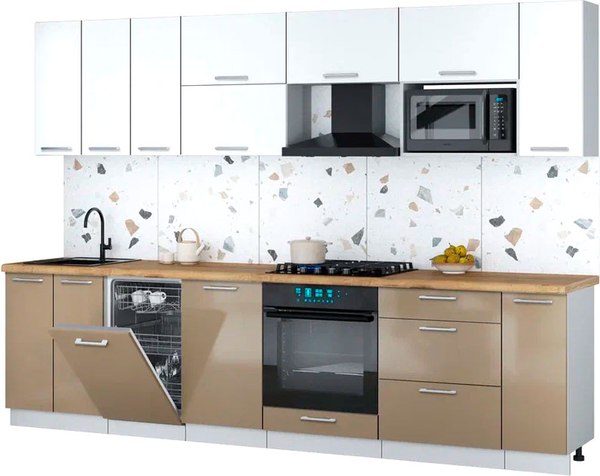 Кухонный гарнитур Интерлиния Мила Gloss 3.0-ПМ4 - фото