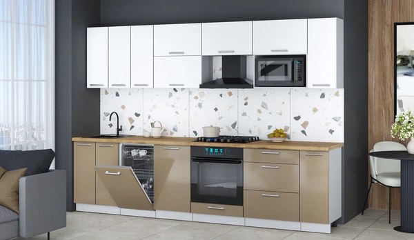 Кухонный гарнитур Интерлиния Мила Gloss 3.0-ПМ4