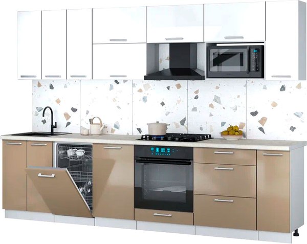 Кухонный гарнитур Интерлиния Мила Gloss 3.0-ПМ4 - фото