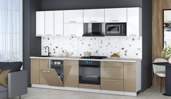 Кухонный гарнитур Интерлиния Мила Gloss 3.0-ПМ4