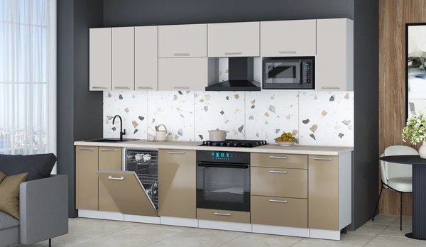 Кухонный гарнитур Интерлиния Мила Gloss 3.0-ПМ4