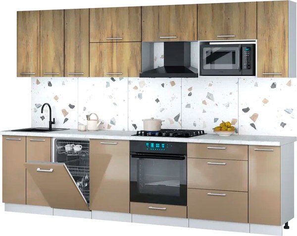 Кухонный гарнитур Интерлиния Мила Gloss 3.0-ПМ4 - фото