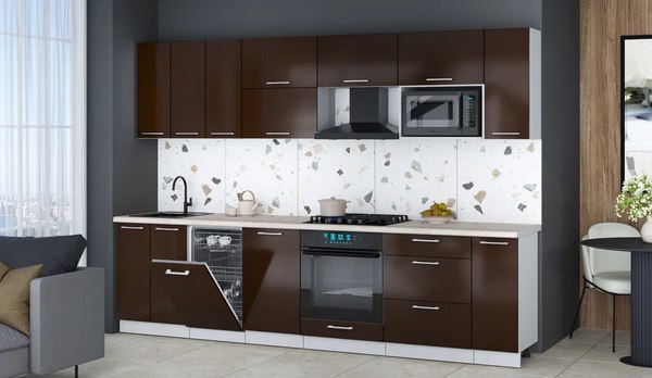 Кухонный гарнитур Интерлиния Мила Gloss 3.0-ПМ4