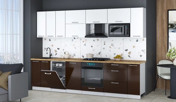 Кухонный гарнитур Интерлиния Мила Gloss 3.0-ПМ4