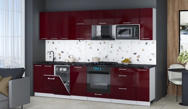 Кухонный гарнитур Интерлиния Мила Gloss 3.0-ПМ4