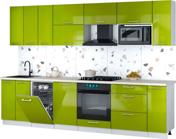 Кухонный гарнитур Интерлиния Мила Gloss 3.0-ПМ4 - фото