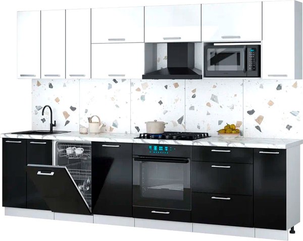 Кухонный гарнитур Интерлиния Мила Gloss 3.0-ПМ4 - фото