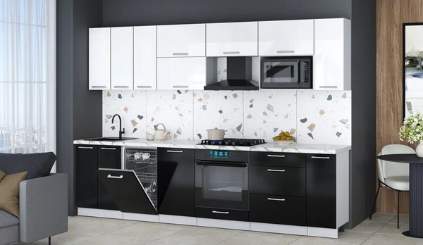 Кухонный гарнитур Интерлиния Мила Gloss 3.0-ПМ4