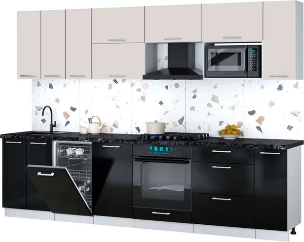 Кухонный гарнитур Интерлиния Мила Gloss 3.0-ПМ4 - фото