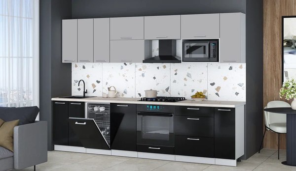 Кухонный гарнитур Интерлиния Мила Gloss 3.0-ПМ4