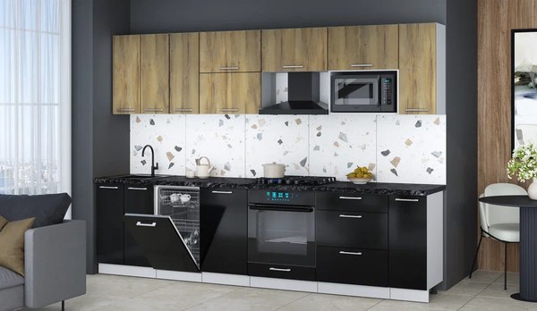 Кухонный гарнитур Интерлиния Мила Gloss 3.0-ПМ4