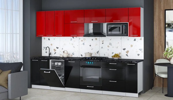 Кухонный гарнитур Интерлиния Мила Gloss 3.0-ПМ4