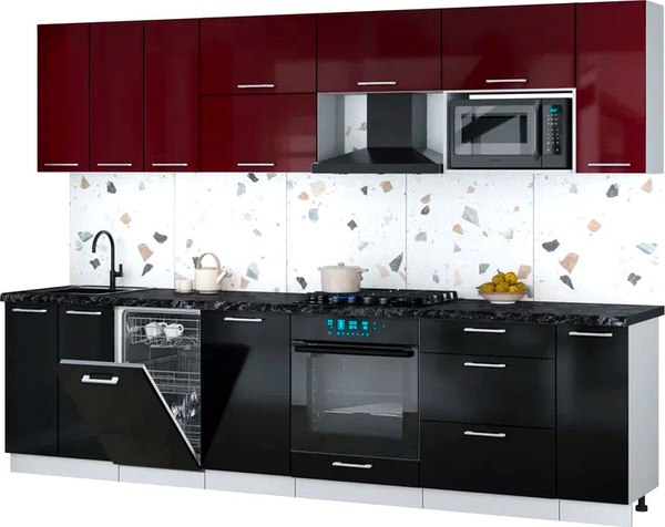 Кухонный гарнитур Интерлиния Мила Gloss 3.0-ПМ4 - фото