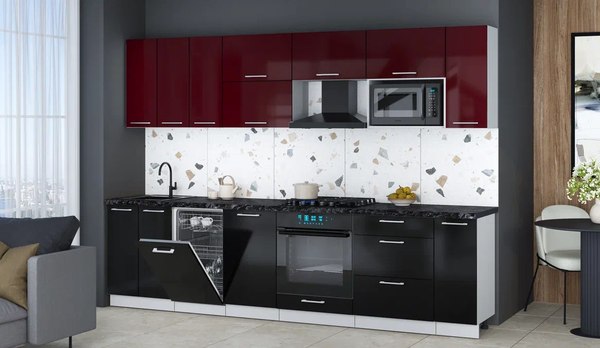 Кухонный гарнитур Интерлиния Мила Gloss 3.0-ПМ4