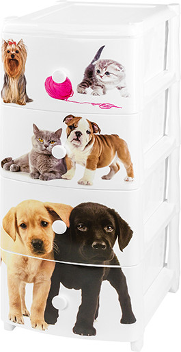 Комод пластиковый El Casa Питомцы 4-х секционный / 640031 - фото