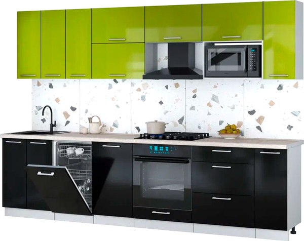 Кухонный гарнитур Интерлиния Мила Gloss 3.0-ПМ4 - фото