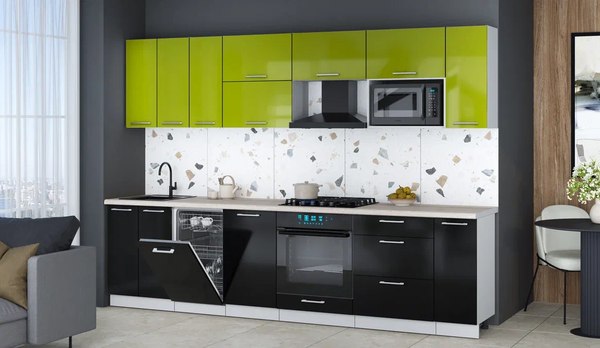 Кухонный гарнитур Интерлиния Мила Gloss 3.0-ПМ4