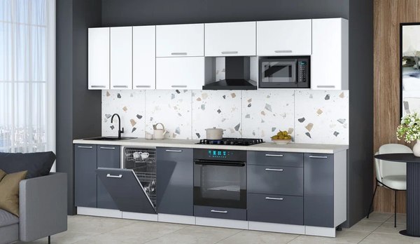 Кухонный гарнитур Интерлиния Мила Gloss 3.0-ПМ4