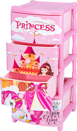 Комод пластиковый El Casa Замок 4-х секционный / 640029