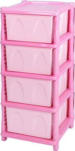 Комод пластиковый El Casa Замок 4-х секционный / 640029