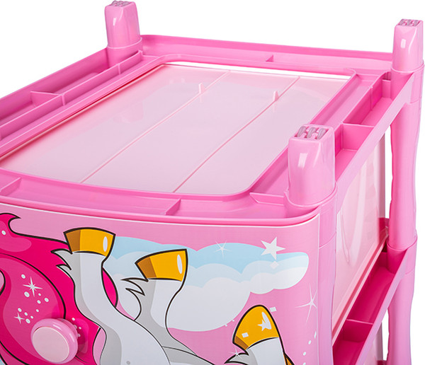 Комод пластиковый El Casa Замок 4-х секционный / 640029