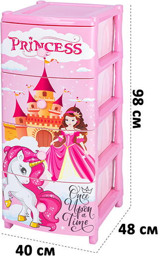 Комод пластиковый El Casa Замок 4-х секционный / 640029