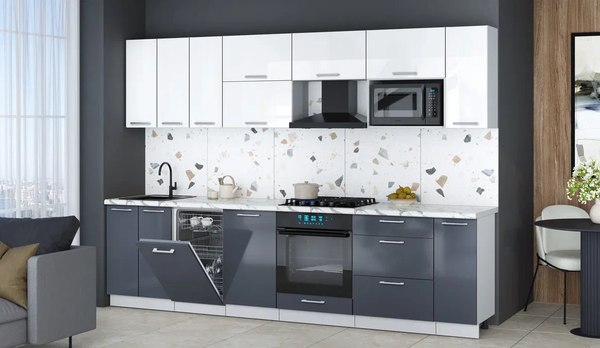 Кухонный гарнитур Интерлиния Мила Gloss 3.0-ПМ4