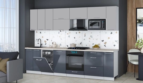 Кухонный гарнитур Интерлиния Мила Gloss 3.0-ПМ4