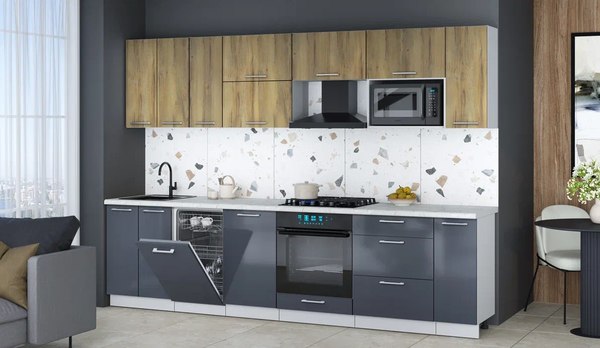 Кухонный гарнитур Интерлиния Мила Gloss 3.0-ПМ4