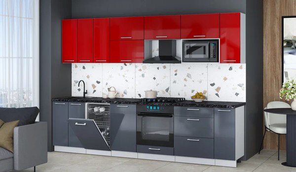 Кухонный гарнитур Интерлиния Мила Gloss 3.0-ПМ4