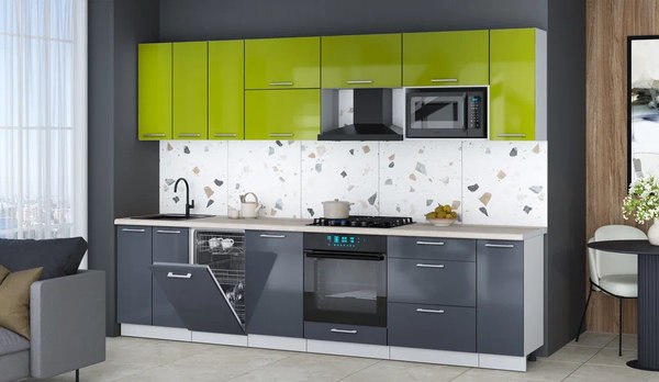 Кухонный гарнитур Интерлиния Мила Gloss 3.0-ПМ4