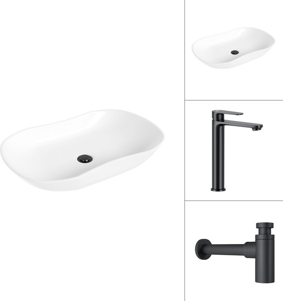 Умывальник со смесителем Lauter 21570 + Moon 21СК8691BS с сифоном 21635B - фото