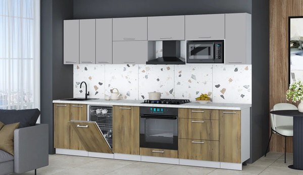 Кухонный гарнитур Интерлиния Мила Gloss 3.0-ПМ4