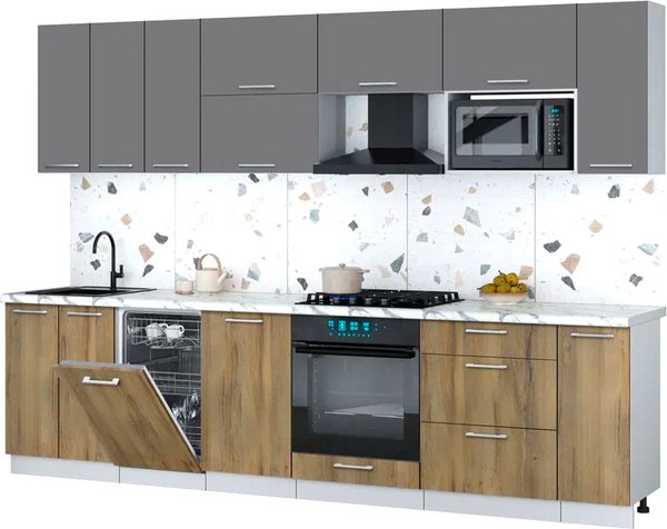 Кухонный гарнитур Интерлиния Мила Gloss 3.0-ПМ4 - фото