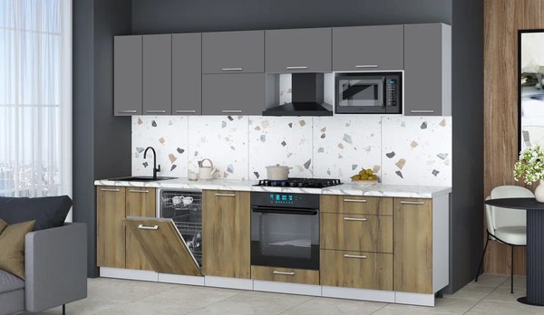 Кухонный гарнитур Интерлиния Мила Gloss 3.0-ПМ4