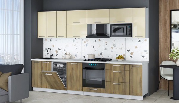 Кухонный гарнитур Интерлиния Мила Gloss 3.0-ПМ4