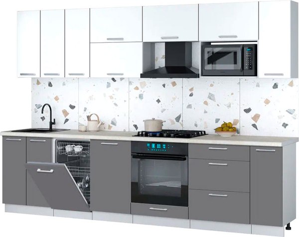 Кухонный гарнитур Интерлиния Мила Gloss 3.0-ПМ4 - фото