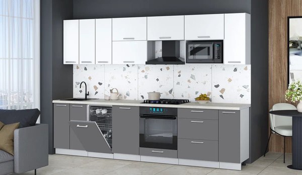 Кухонный гарнитур Интерлиния Мила Gloss 3.0-ПМ4
