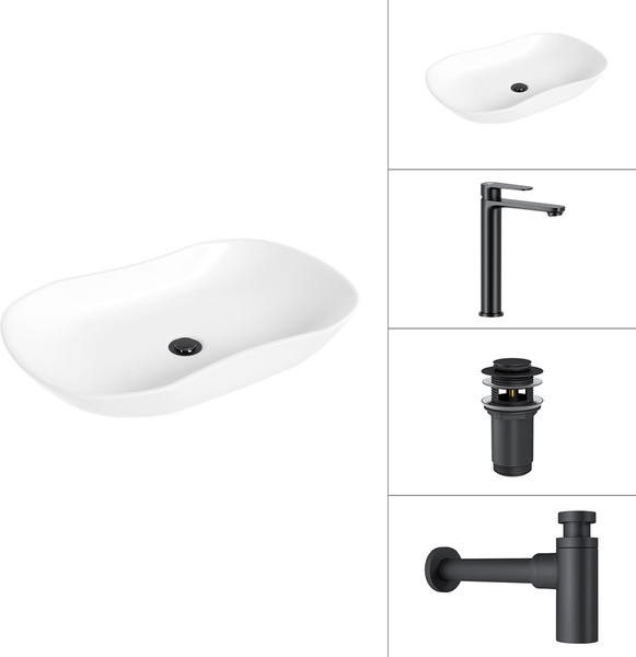 Умывальник со смесителем Lauter 21570 + Moon 21СК8691BS + сифон 21635B + дон.клапан 21190B - фото