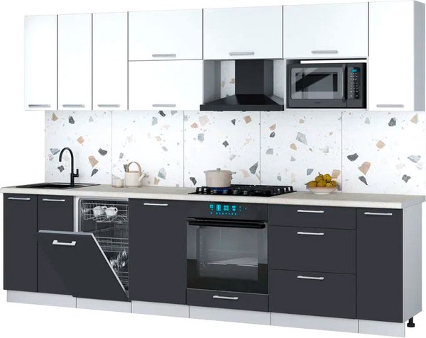 Кухонный гарнитур Интерлиния Мила Gloss 3.0-ПМ4 - фото