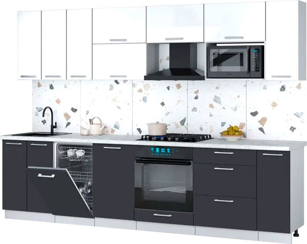 Кухонный гарнитур Интерлиния Мила Gloss 3.0-ПМ4 - фото