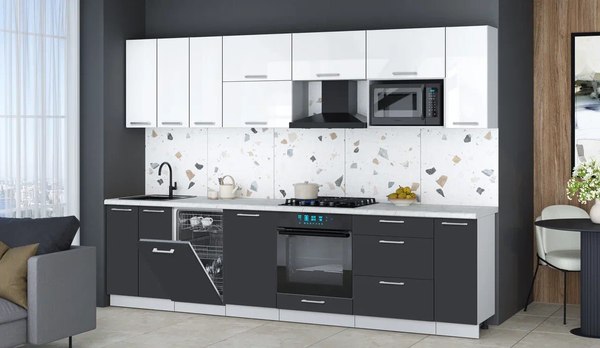 Кухонный гарнитур Интерлиния Мила Gloss 3.0-ПМ4